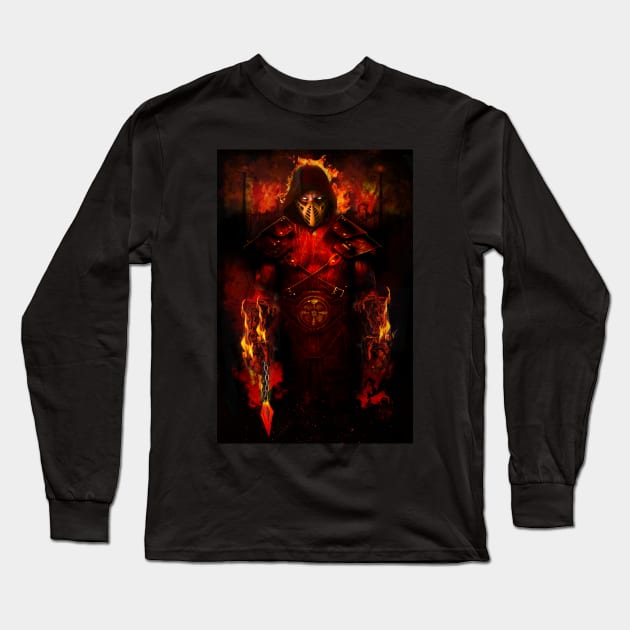 Mortal Kombat Scorpion Long Sleeve T-Shirt by TheLaundryLady